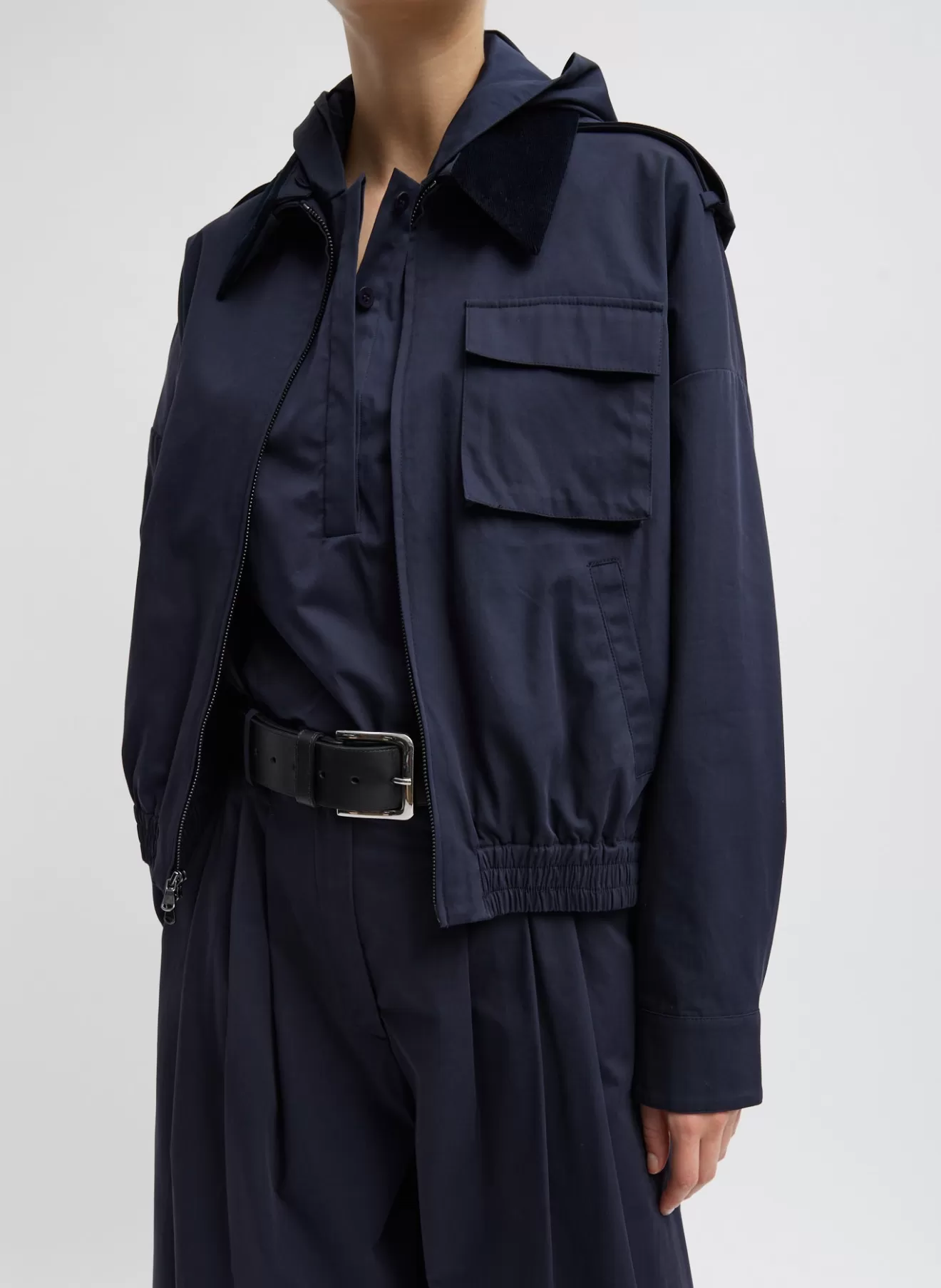 Outlet Bio Twill Bomber Jacket With Removable Corduroy Collar Jackets & Outerwear