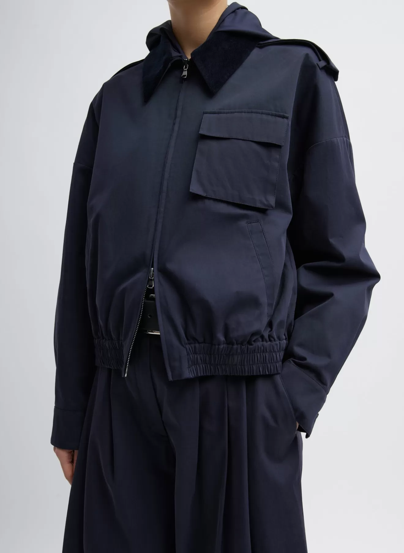 Outlet Bio Twill Bomber Jacket With Removable Corduroy Collar Jackets & Outerwear