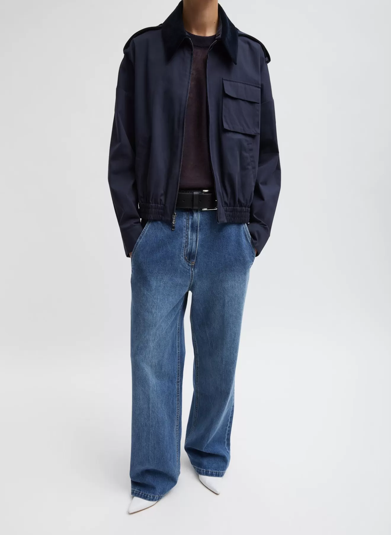 Outlet Bio Twill Bomber Jacket With Removable Corduroy Collar Jackets & Outerwear