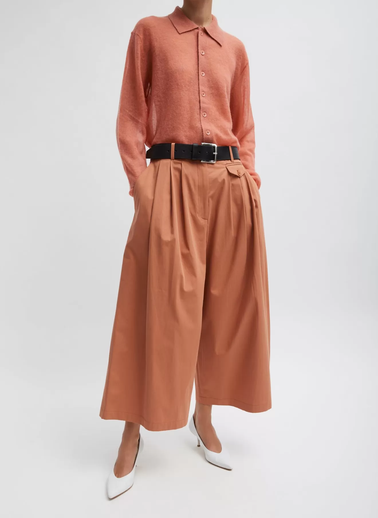 Hot Bio Twill Triple Pleat Cropped Pant Pants & Shorts