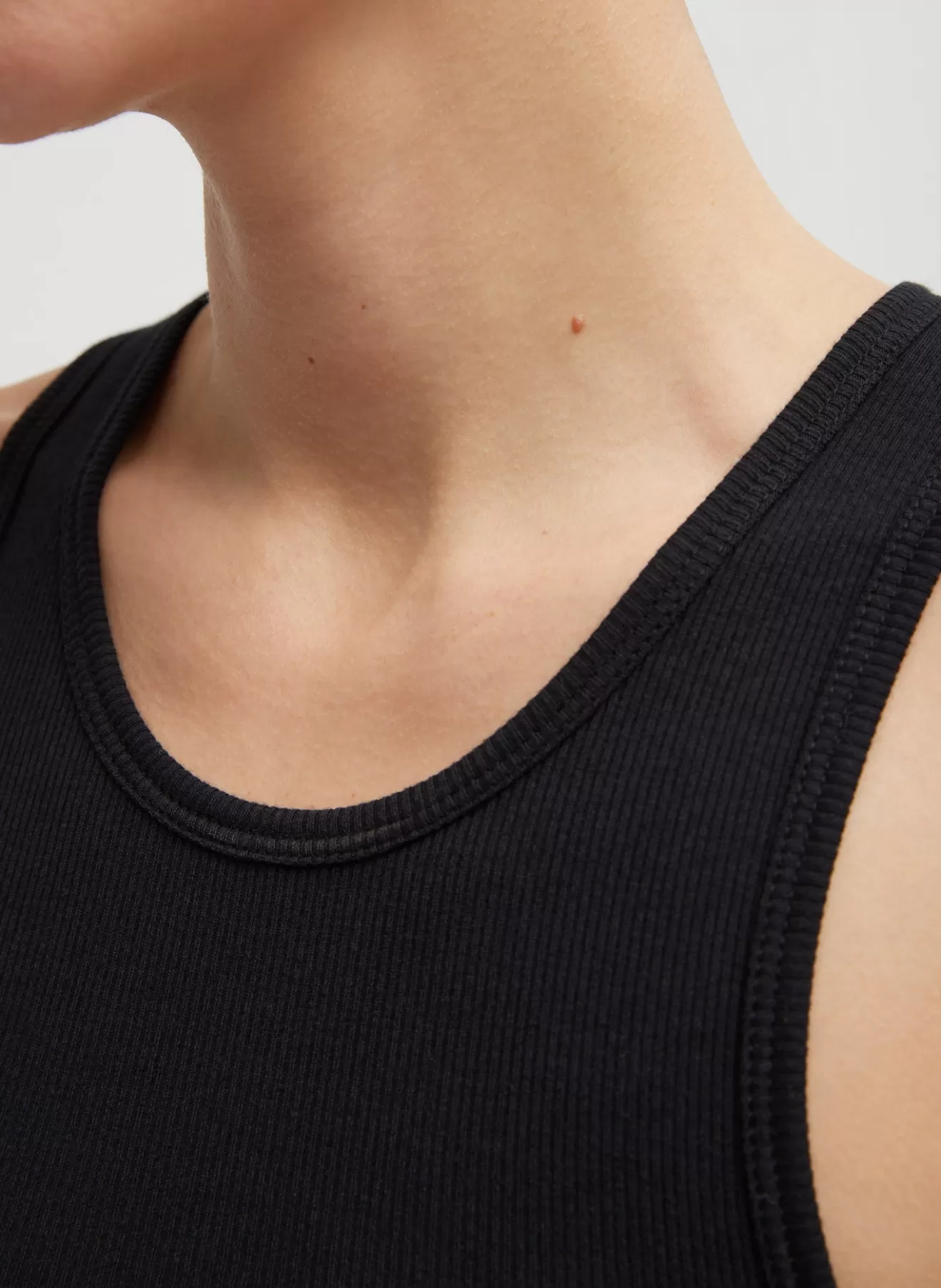 Cheap Circular Fine Rib T-Shirt Tank Tops