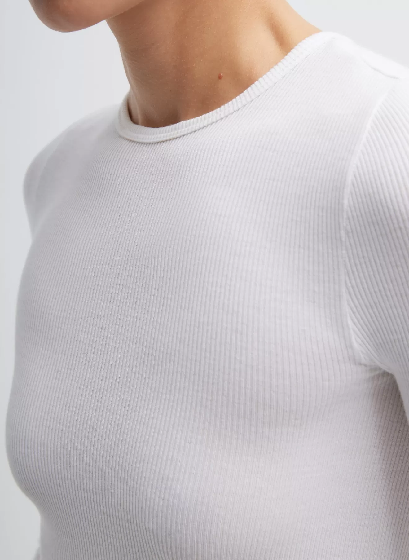 Clearance Circular Ribbed Crewneck Pullover T-Shirt Tops