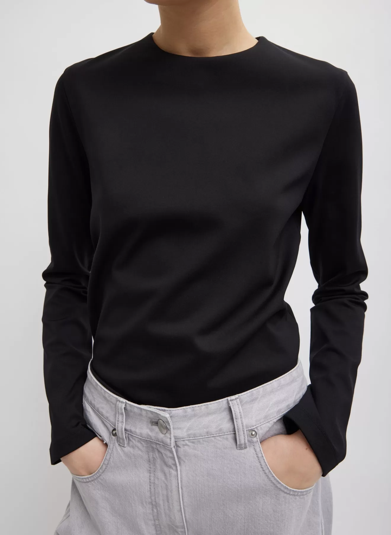 Best Compact Ultra Stretch Knit Long Sleeve Slim Top Tops | Fundamentals