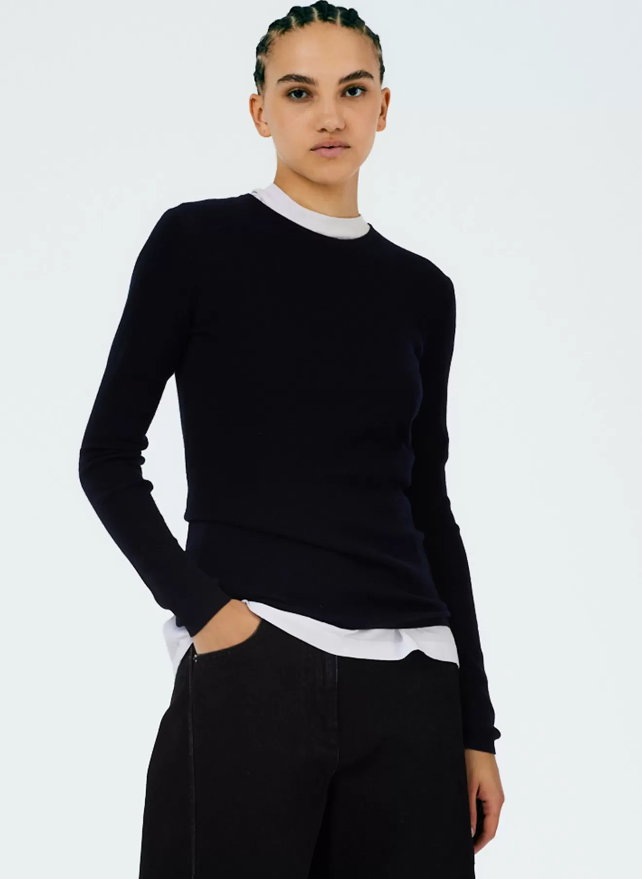 Cheap Feather Weight Ribbed Crewneck Pullover Sweater Knitwear & Sweatshirts | Fundamentals