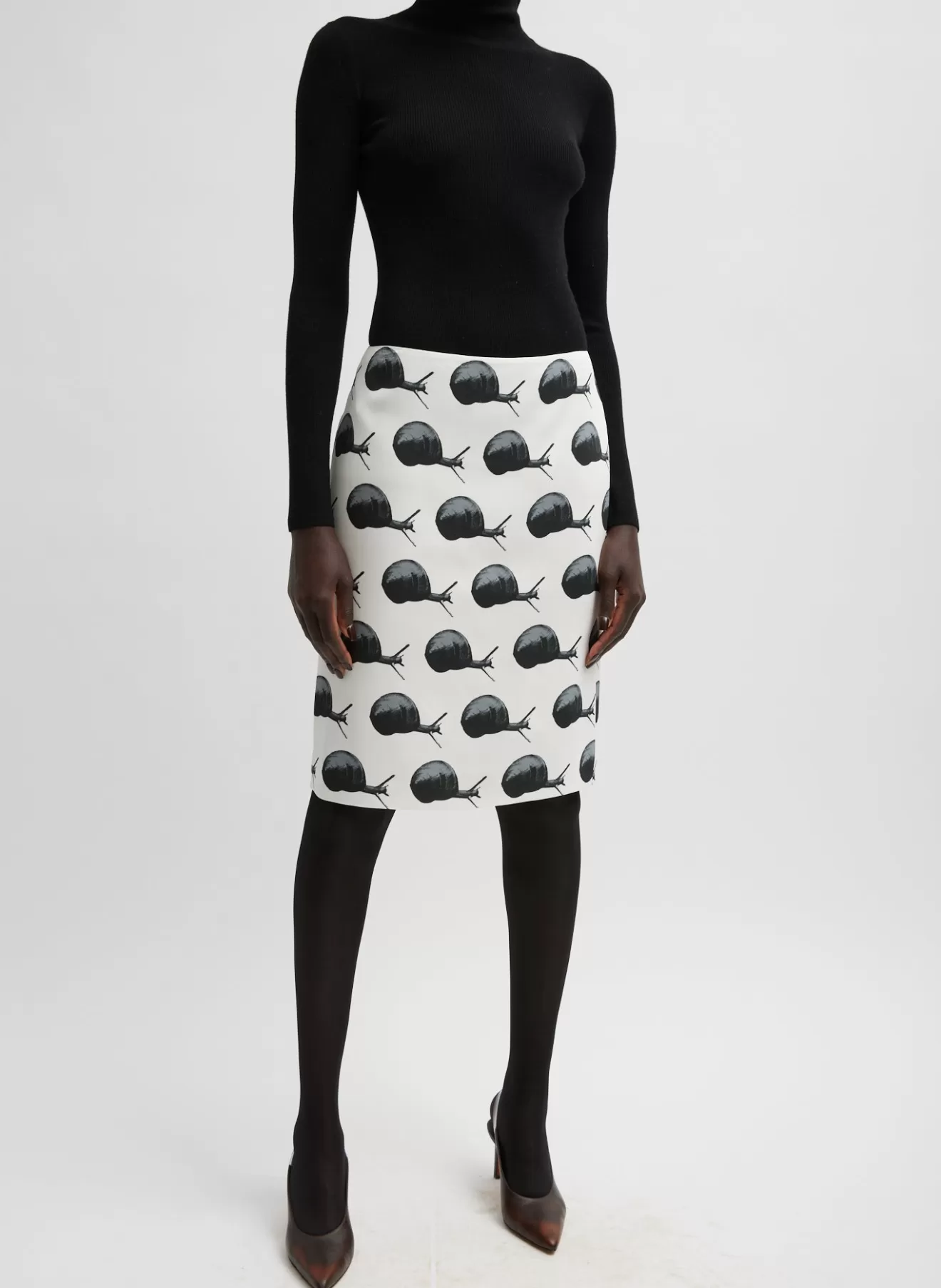 Fashion Gary Print On Stretch Crepe Pencil Skirt Skirts