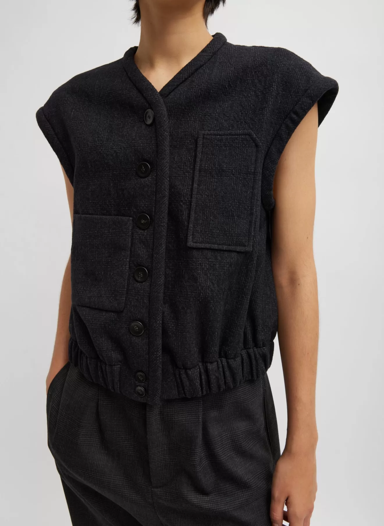 Clearance Kian Glenplaid Blousant Vest Tops