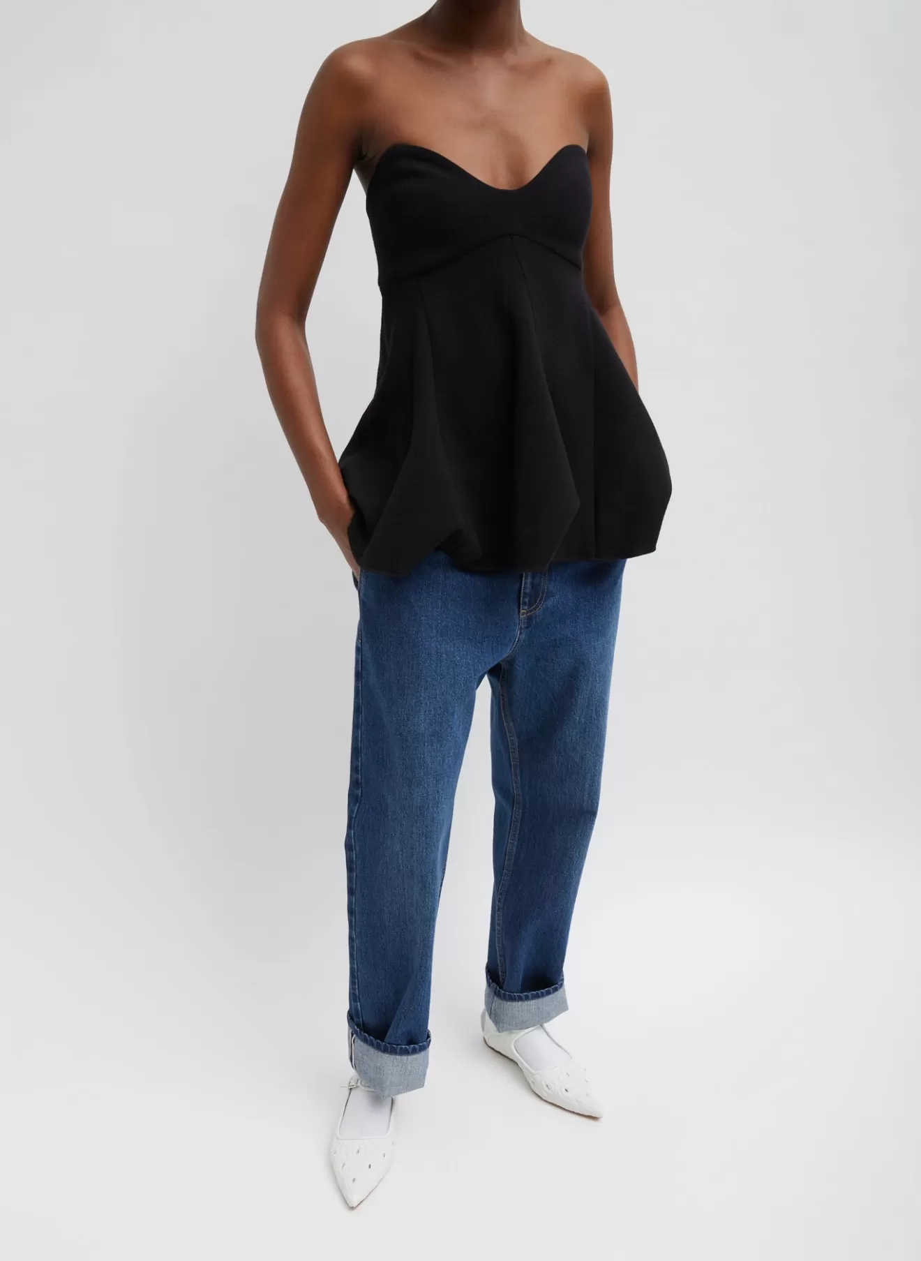 Cheap Melee Crepe Strapless Top Tops