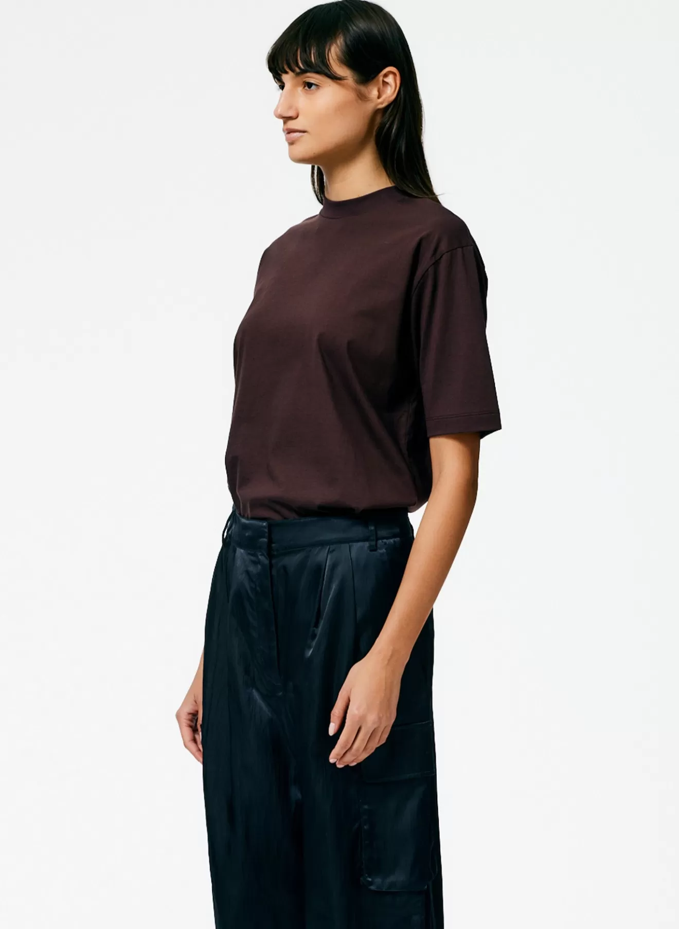 Fashion Mock Neck Unisex T-Shirt Tops | Fundamentals