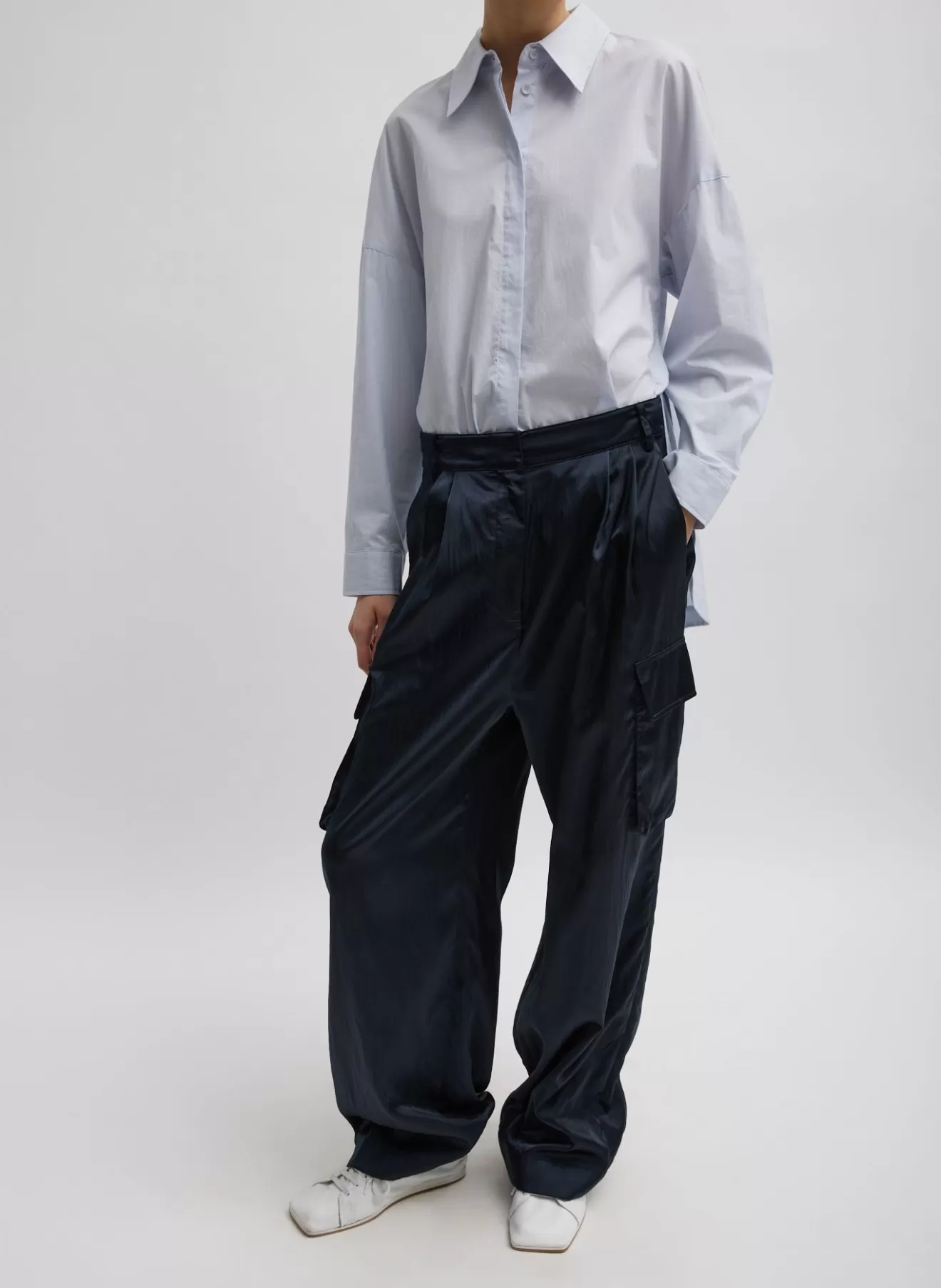 Outlet Shiny Nylon Pleated Stella Cargo Pant Pants & Shorts | Fundamentals