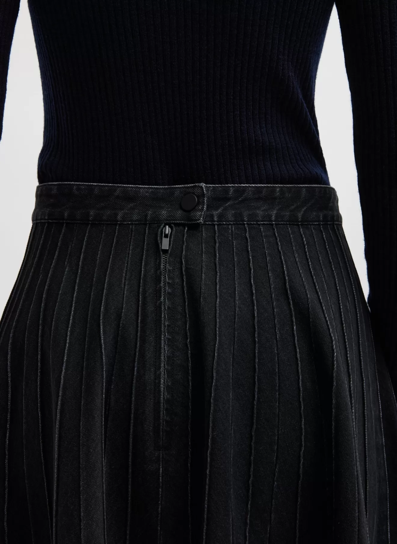 Hot Vintage Denim Pintucked Denim Skirt Denim | Skirts