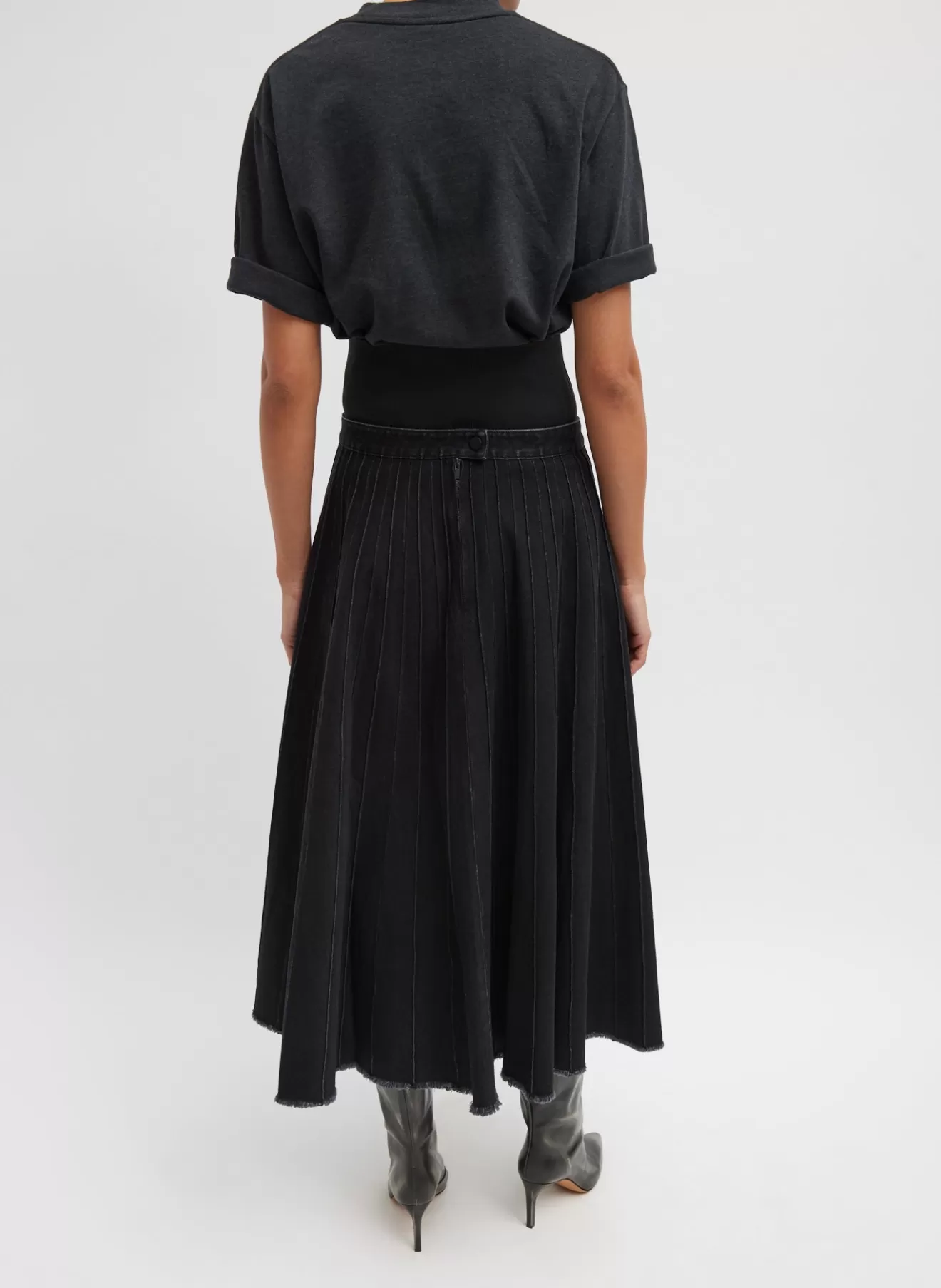 Hot Vintage Denim Pintucked Denim Skirt Denim | Skirts